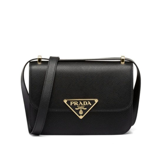Fake Prada Saffiano Shoulder Bag Black Replica