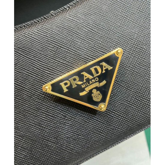 Fake Prada Saffiano Shoulder Bag Black Replica