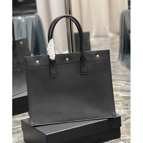 Replica YSL Saint Laurent Rive Gauche Small Tote Bag Black