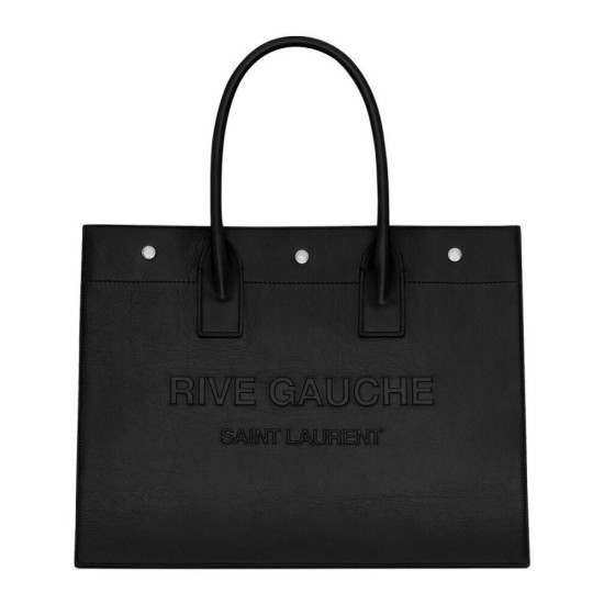 Replica YSL Saint Laurent Rive Gauche Small Tote Bag Black