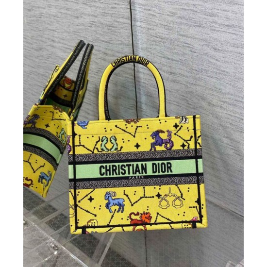 Replica Christian Dior Small Dior Book Tote Yellow