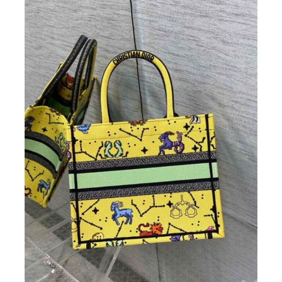 Replica Christian Dior Small Dior Book Tote Yellow
