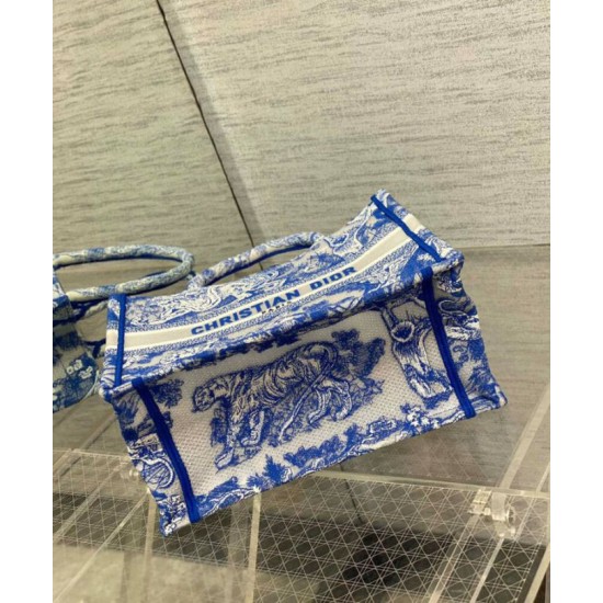Fake Christian Dior Small Dior Book Tote Blue Replica