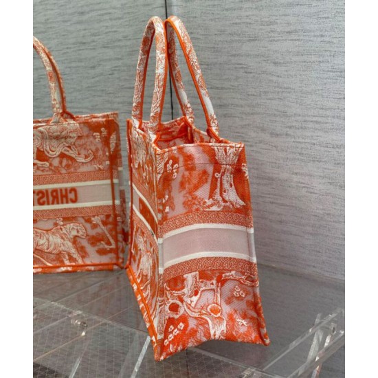 Fake Christian Dior Medium Dior Book Tote Orange Replica