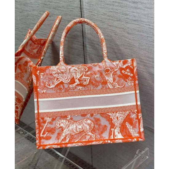 Fake Christian Dior Medium Dior Book Tote Orange Replica
