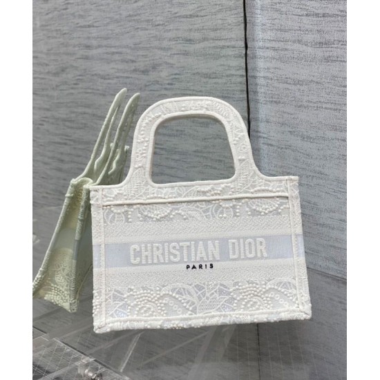 Replica Christian Dior Mini Dior Book Tote White