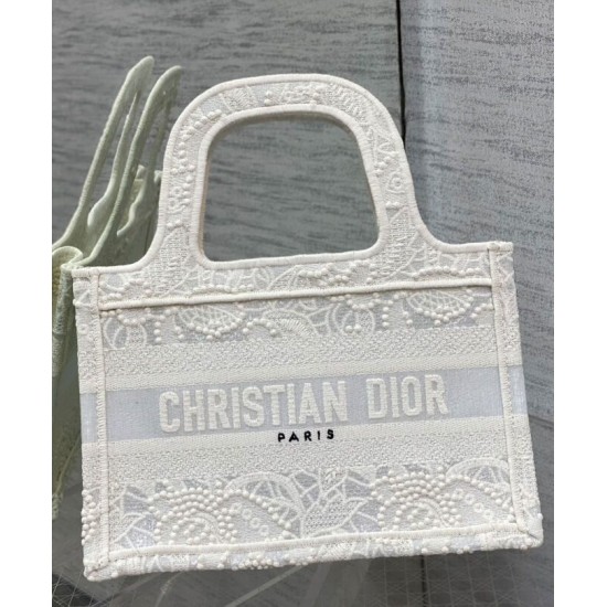 Replica Christian Dior Mini Dior Book Tote White