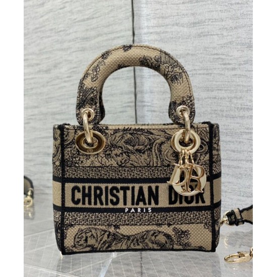 Replica Christian Dior Mini Lady D-Lite Bag Apricot