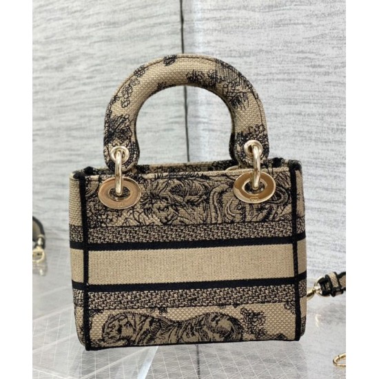 Replica Christian Dior Mini Lady D-Lite Bag Apricot
