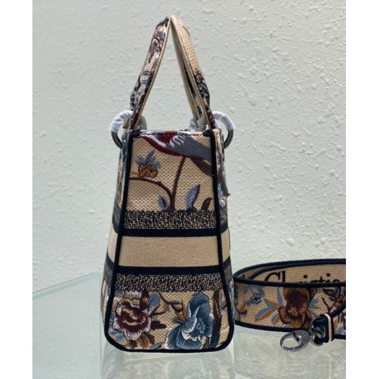 Fake Christian Dior Medium Lady D-Lite Bag Apricot Replica