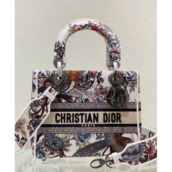 Replica Christian Dior Medium Lady D-Lite Bag White