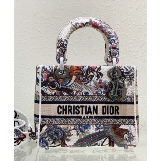 Replica Christian Dior Medium Lady D-Lite Bag White
