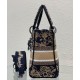 Fake Christian Dior Medium Lady D-Lite Bag Black Replica