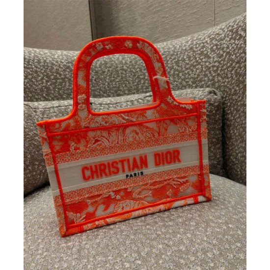 Fake Christian Dior Mini Dior Book Tote Orange Replica