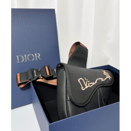 Replica Christian Dior Cactus Jack Dior Saddle Bag Black