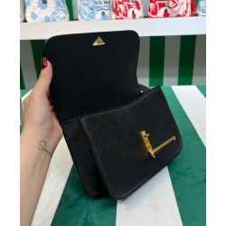 Fake Prada Saffiano Shoulder Bag Black Replica