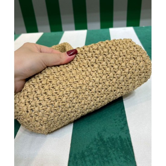 Replica Prada Small Raffia Tote Bag Apricot
