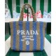 Replica Prada Small Raffia Tote Bag Blue