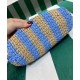 Replica Prada Small Raffia Tote Bag Blue