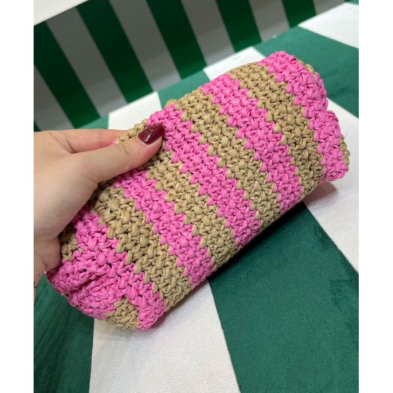 Replica Prada Small Raffia Tote Bag Peachblow