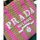 Replica Prada Small Raffia Tote Bag Peachblow