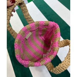 Replica Prada Small Raffia Tote Bag Peachblow