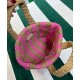 Replica Prada Small Raffia Tote Bag Peachblow
