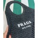 Fake Prada Raffia Tote Bag Black Replica