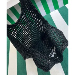 Fake Prada Raffia Tote Bag Black Replica