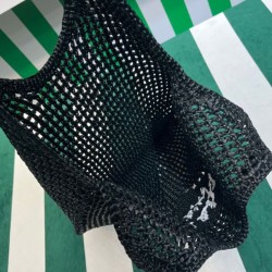 Fake Prada Raffia Tote Bag Black Replica