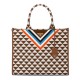 Replica Prada Symbole Jacquard Fabric Handbag Coffee