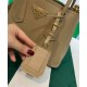 Replica Prada Double Saffiano Leather Mini Bag Apricot