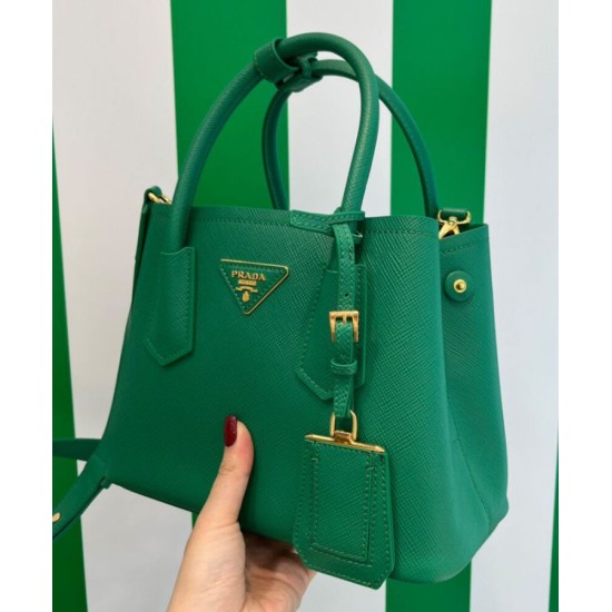 Replica Prada Double Saffiano Leather Mini Bag Green