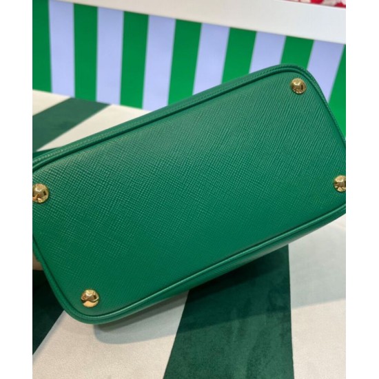 Replica Prada Double Saffiano Leather Mini Bag Green
