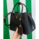 Fake Prada Double Saffiano Leather Mini Bag Black Replica