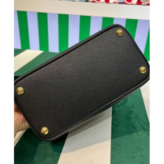 Fake Prada Double Saffiano Leather Mini Bag Black Replica