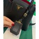 Fake Prada Double Saffiano Leather Mini Bag Black Replica