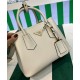 Replica Prada Double Saffiano Leather Mini Bag Cream