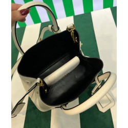 Replica Prada Double Saffiano Leather Mini Bag Cream
