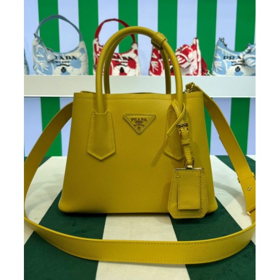 Fake Prada Double Saffiano Leather Mini Bag Yellow Replica Replica Prada Double Saffiano Leather Mini Bag Yellow