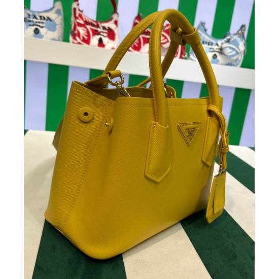 Fake Prada Double Saffiano Leather Mini Bag Yellow Replica Replica Prada Double Saffiano Leather Mini Bag Yellow