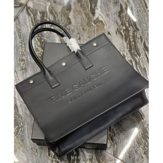 Replica YSL Saint Laurent Rive Gauche Small Tote Bag Black