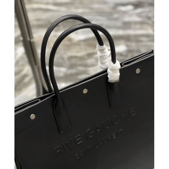 Replica YSL Saint Laurent Rive Gauche Small Tote Bag Black