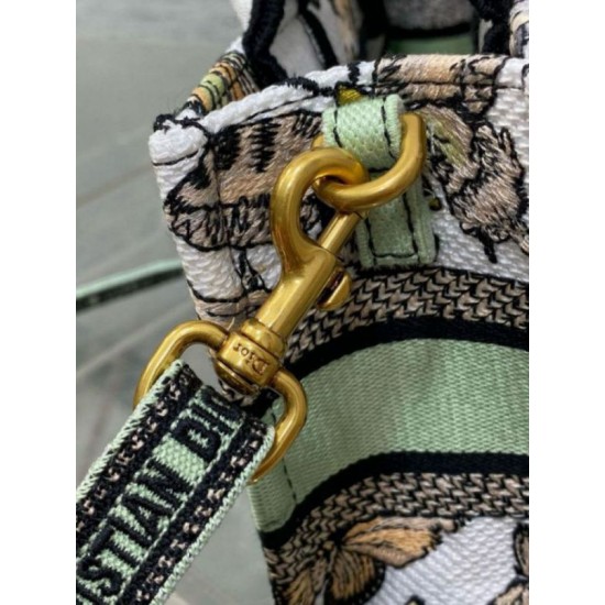 Fake Dior Mini Book Tote with Strap White Toile de Jouy Mexico Embroidery Replica Replica Dior Mini Book Tote with Strap White Toile de Jouy Mexico Embroidery