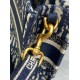 Fake Dior Mini Book Tote with Strap Blue Dior Oblique Embroidery Replica