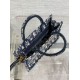 Fake Dior Mini Book Tote with Strap Blue Dior Oblique Embroidery Replica