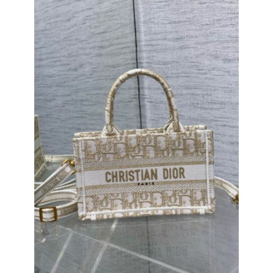 Replica Dior Mini Book Tote with Strap Gold-Tone Dior Oblique Embroidery Replica Dior Mini Book Tote with Strap Gold-Tone Dior Oblique Embroidery