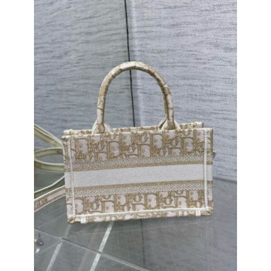 Replica Dior Mini Book Tote with Strap Gold-Tone Dior Oblique Embroidery Replica Dior Mini Book Tote with Strap Gold-Tone Dior Oblique Embroidery