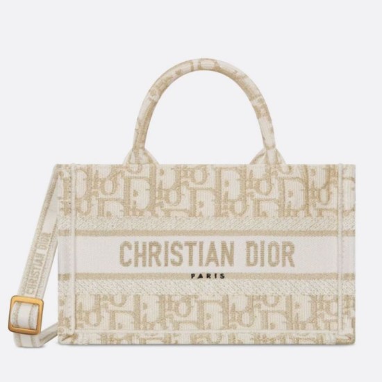 Replica Dior Mini Book Tote with Strap Gold-Tone Dior Oblique Embroidery Replica Dior Mini Book Tote with Strap Gold-Tone Dior Oblique Embroidery