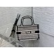 Fake Dior Mini Book Tote Bag Micro Houndstooth Embroidery Replica Replica Dior Mini Book Tote Bag Micro Houndstooth Embroidery
